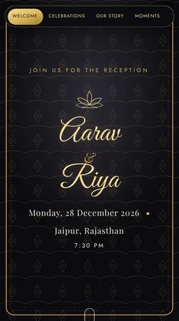 Aurum Deco reception only invitation website template