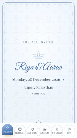 Badal Jhoola baby shower invitation website template