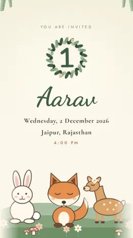 Woodland Friends invitation template