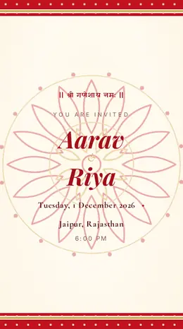Sindoor Lal wedding invitation