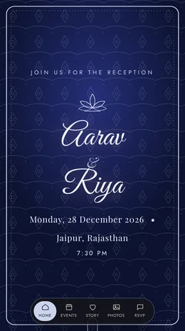 Chandni Raat reception only invitation website template