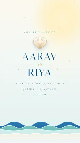 Azure Coast wedding invitation