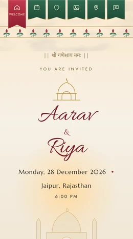 Shahi Darbar wedding invitation website template