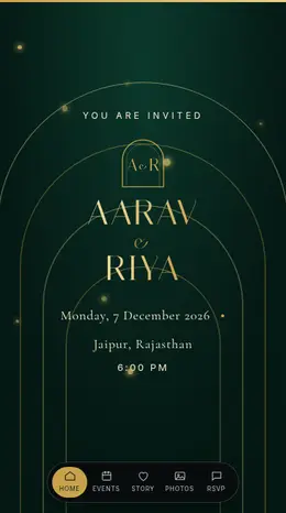 Emerald Palace wedding invitation website template