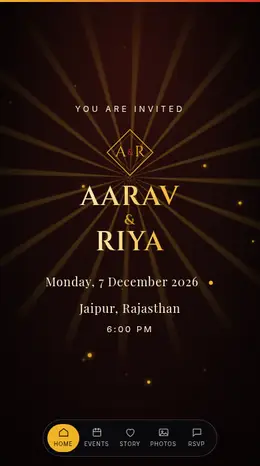 Filmy Shaadi wedding invitation website template