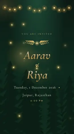 Firefly Forest wedding invitation