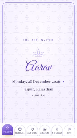 Gubbara Udaan 1st birthday invitation website template