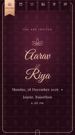 Ishq Jharokha engagement invitation website template
