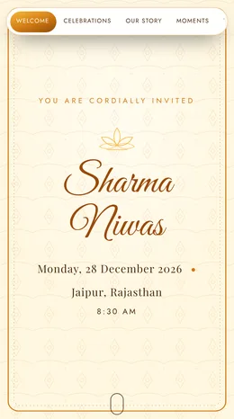 Kalash Mangal housewarming invitation website template