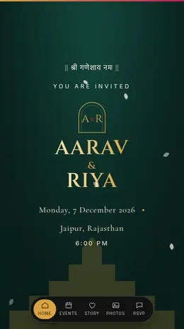 Kanjivaram Silk wedding invitation website template