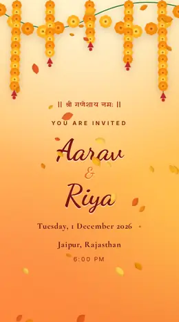 Kesar Phool wedding invitation