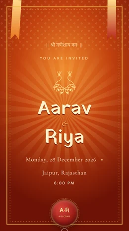 Kesariya Raj wedding invitation website template