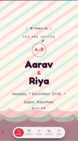 Leheriya Waves wedding invitation website template