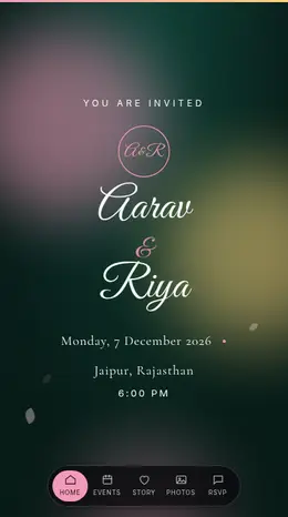 Lotus Pond wedding invitation website template