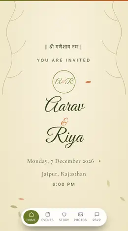 Mehendi Henna wedding invitation website template