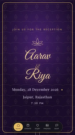 Mehfil reception only invitation website template