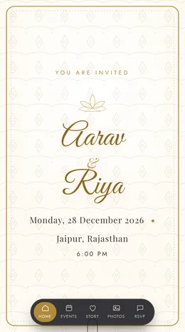 Mogra engagement invitation website template