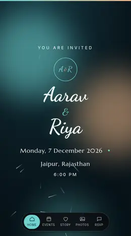 Monsoon Romance wedding invitation website template