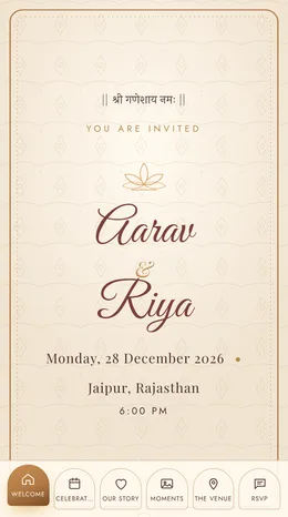 Moti Mahal wedding invitation website template