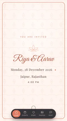 Nanhe Kadam baby shower invitation website template