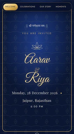 Neelam Haveli wedding invitation website template