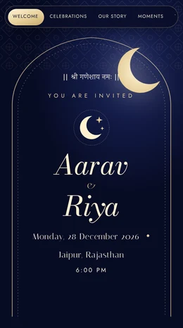 Chandni Nizam wedding invitation website template