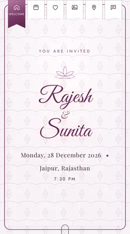 Pachchees Saal 25th anniversary invitation website template