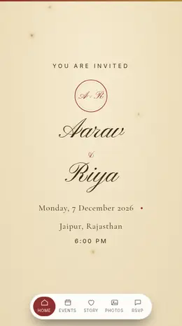Parchment & Wax wedding invitation website template