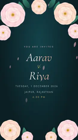 Peony Night wedding invitation