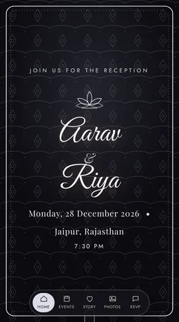 Raat Ki Rani reception only invitation website template