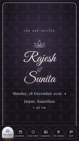 Rajat Mahal 25th anniversary invitation website template