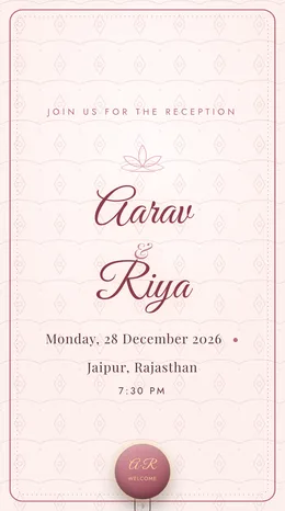 Rosewater Muhar reception only invitation website template