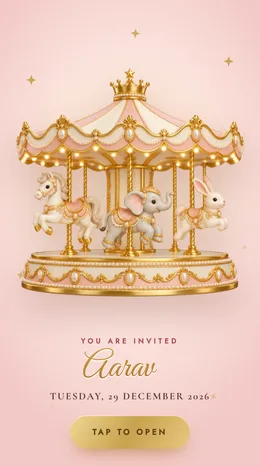 Sapno Ka Jhoola 1st birthday invitation website template