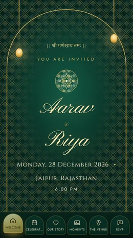 Sheesh Mahal wedding invitation website template