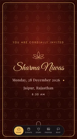 Shubh Labh housewarming invitation website template