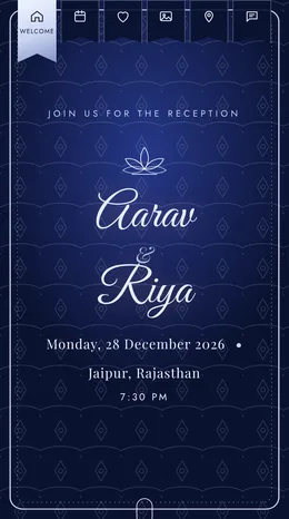 Sitara Soirée reception only invitation website template