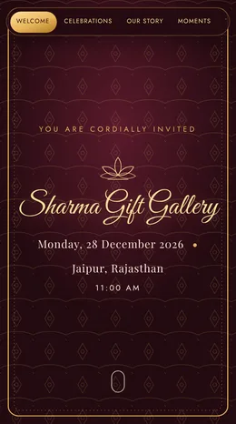 Swagat Dwar inauguration invitation website template