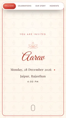 Tamasha Tent 1st birthday invitation website template